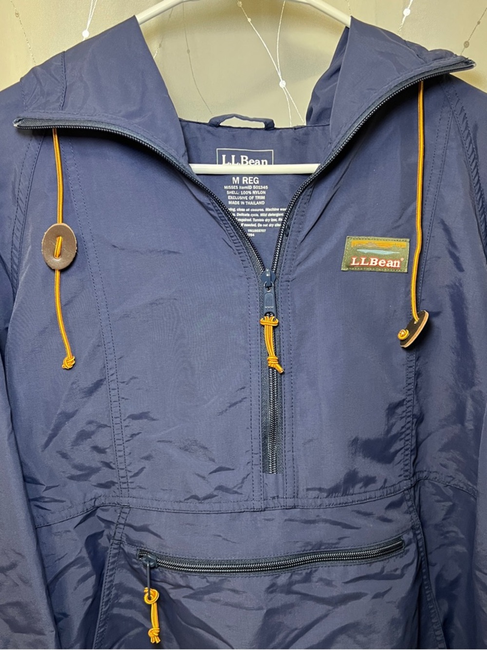 L.L.Bean Women's Mountain Classic Anorak Blue Water Resistance Size M regular